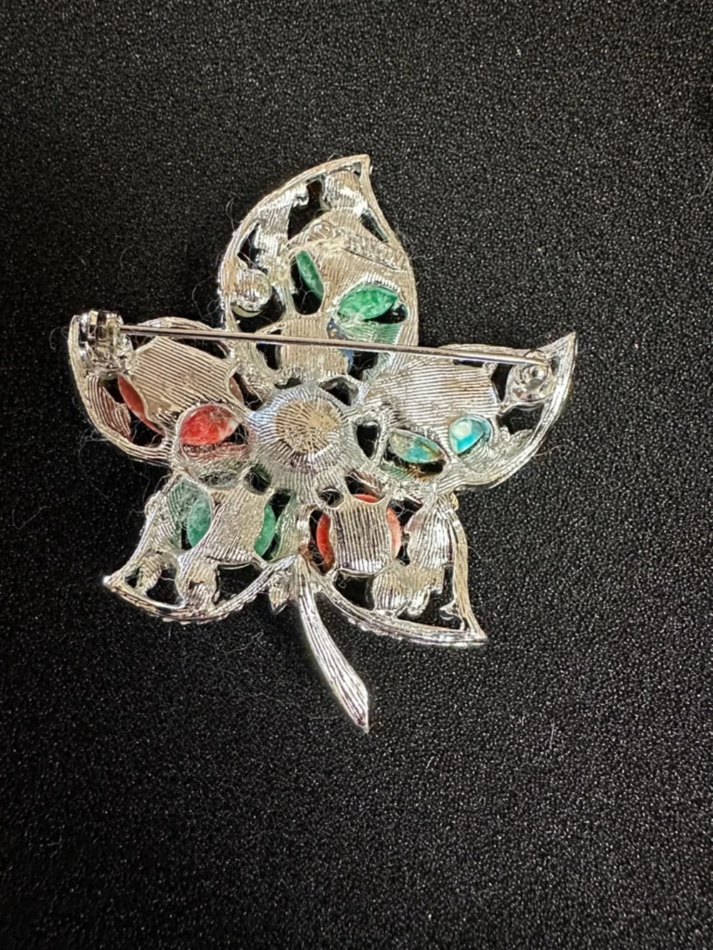 1967 Sarah Coventry Fantasy Multicolor Brooch and Earring Set with Faux Pearls - Picture 3 of 7